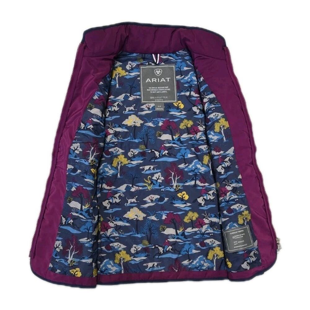 Ariat Ashley Insulated Vest Women Small Berry Chevron Quilted Equestrian Rodeo - Picture 4 of 11
